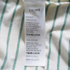 CELINE セリーヌ / 20SS David Kramer コラボ / フロックド ボーダー 半袖Tシャツ/ 2X3098051 / size S (IVORY×GREEN)レディース