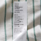 CELINE セリーヌ / 20SS David Kramer コラボ / フロックド ボーダー 半袖Tシャツ/ 2X3098051 / size S (IVORY×GREEN)レディース