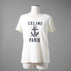 CELINE セリーヌ / 21SS 美品 アンカー 70’S クルーネック 半袖Tシャツ/  2X585114L  / size S  (IVORY) レディース