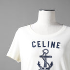 CELINE セリーヌ / 21SS 美品 アンカー 70’S クルーネック 半袖Tシャツ/  2X585114L  / size S  (IVORY) レディース