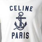 CELINE セリーヌ / 21SS 美品 アンカー 70’S クルーネック 半袖Tシャツ/  2X585114L  / size S  (IVORY) レディース