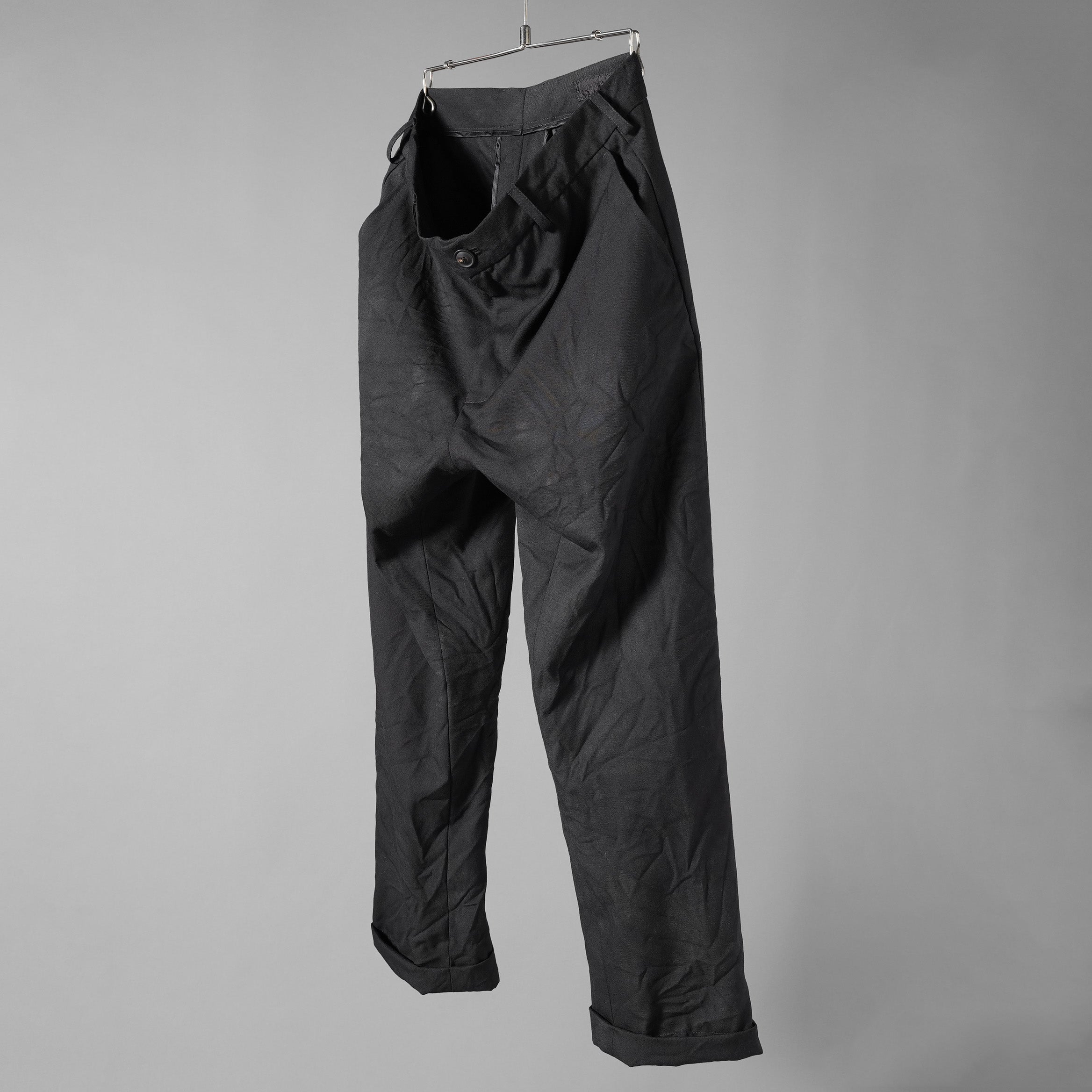 新品 Geoffrey B. Small ジェフリー B.スモール / 25SS Marzotto Vintage series 6420 virgin wool "Saglia Classica will cloth suiting Trouser" / HUP18 Special / パンツ / size 44 (BLACK)