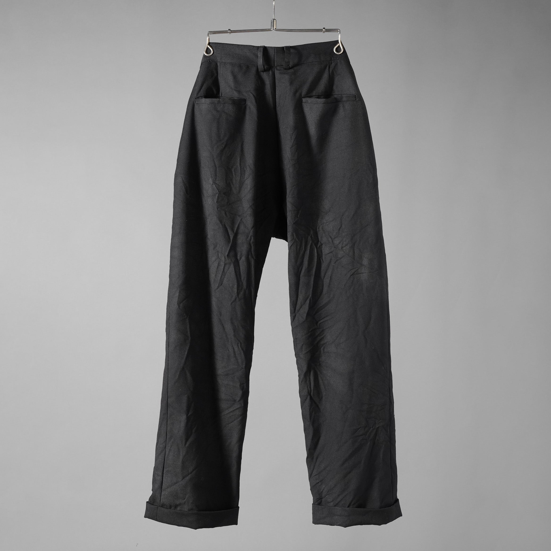新品 Geoffrey B. Small ジェフリー B.スモール / 25SS Marzotto Vintage series 6420 virgin wool "Saglia Classica will cloth suiting Trouser" / HUP18 Special / パンツ / size 44 (BLACK)