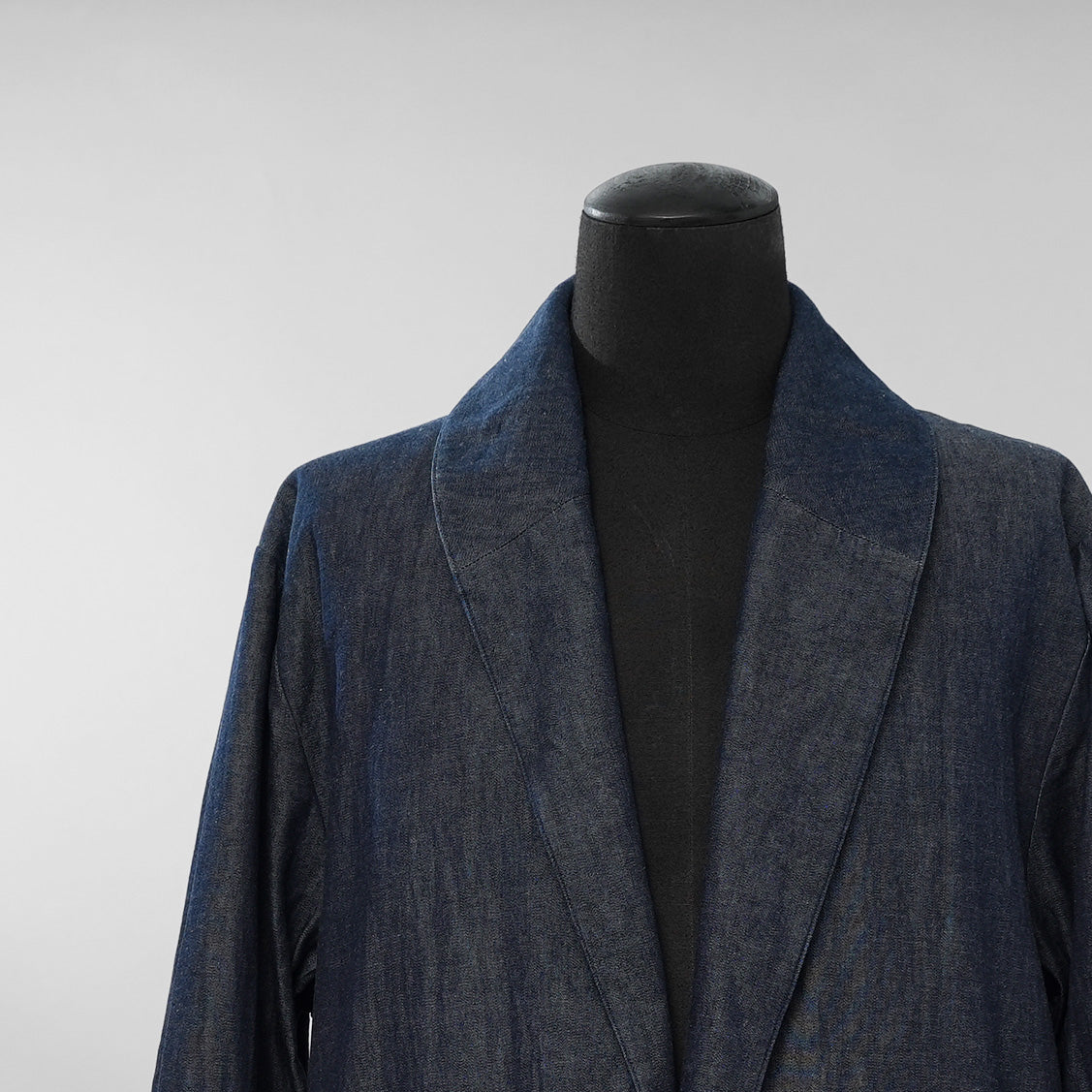eofm イオフム / ショールカラー ロングコート / size L (INDIGO) 352031-in-ue