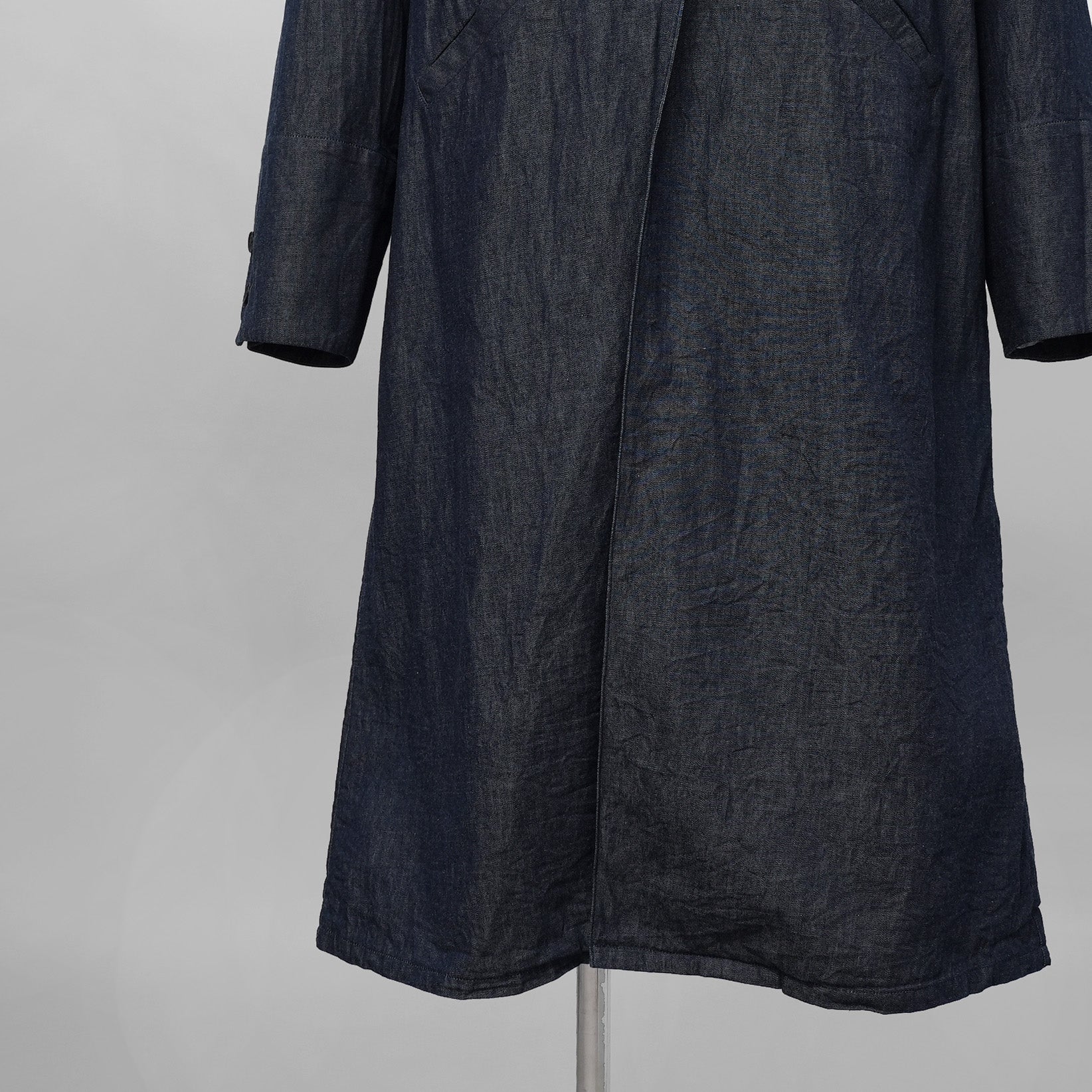 eofm イオフム / ショールカラー ロングコート / size L (INDIGO) 352031-in-ue
