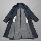 eofm イオフム / ショールカラー ロングコート / size L (INDIGO) 352031-in-ue