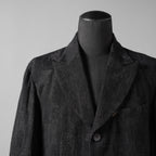 Calmlence カームレンス / 24AW JACKET010 Peaked Lapel Sack Coat Patchwork Jacquard Cloth. Black. Collection 003. サックコート  / JACKET010 / size 3 (BLACK) ジャケット ブレザー