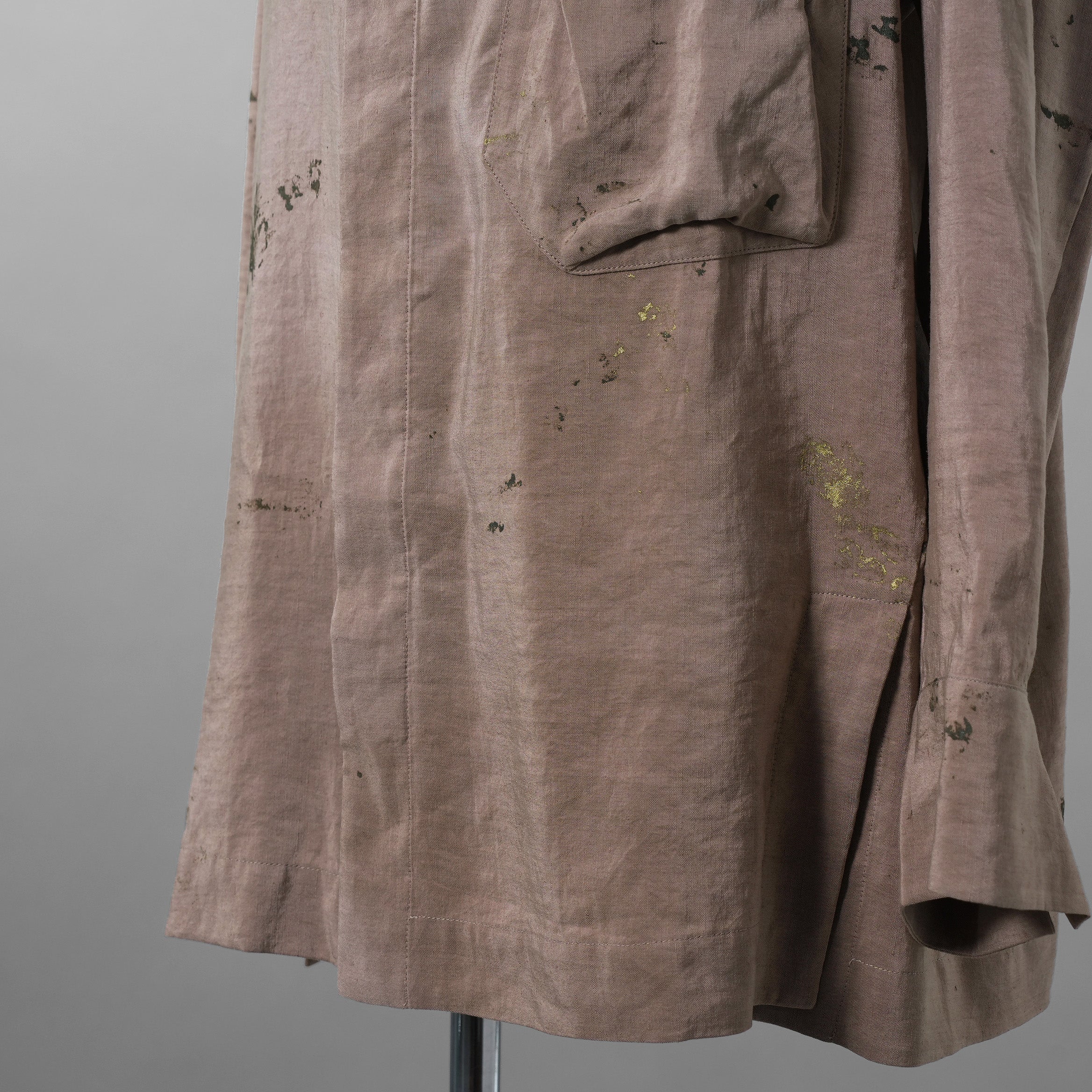 ZIGGY CHEN ジギーチェン / 美品 24SS GOLD LEAF LONG SLEEVE POCKET SHIRT 長袖シャツ/ 25SS OM 2510741 / size 44 (PINK GRAY)  352032-in-ue