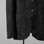 Calmlence カームレンス / 24AW JACKET010 Peaked Lapel Sack Coat Patchwork Jacquard Cloth. Black. Collection 003. サックコート  / JACKET010 / size 3 (BLACK) ジャケット ブレザー