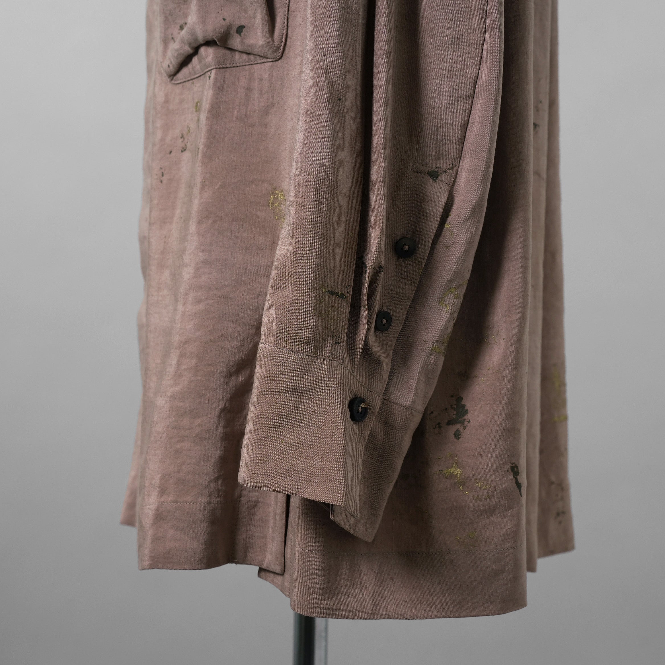 ZIGGY CHEN ジギーチェン / 美品 24SS GOLD LEAF LONG SLEEVE POCKET SHIRT 長袖シャツ/ 25SS OM 2510741 / size 44 (PINK GRAY)  352032-in-ue