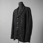 Calmlence カームレンス / 24AW JACKET010 Peaked Lapel Sack Coat Patchwork Jacquard Cloth. Black. Collection 003. サックコート  / JACKET010 / size 3 (BLACK) ジャケット ブレザー