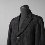 Calmlence カームレンス / 24AW JACKET010 Peaked Lapel Sack Coat Patchwork Jacquard Cloth. Black. Collection 003. サックコート  / JACKET010 / size 3 (BLACK) ジャケット ブレザー