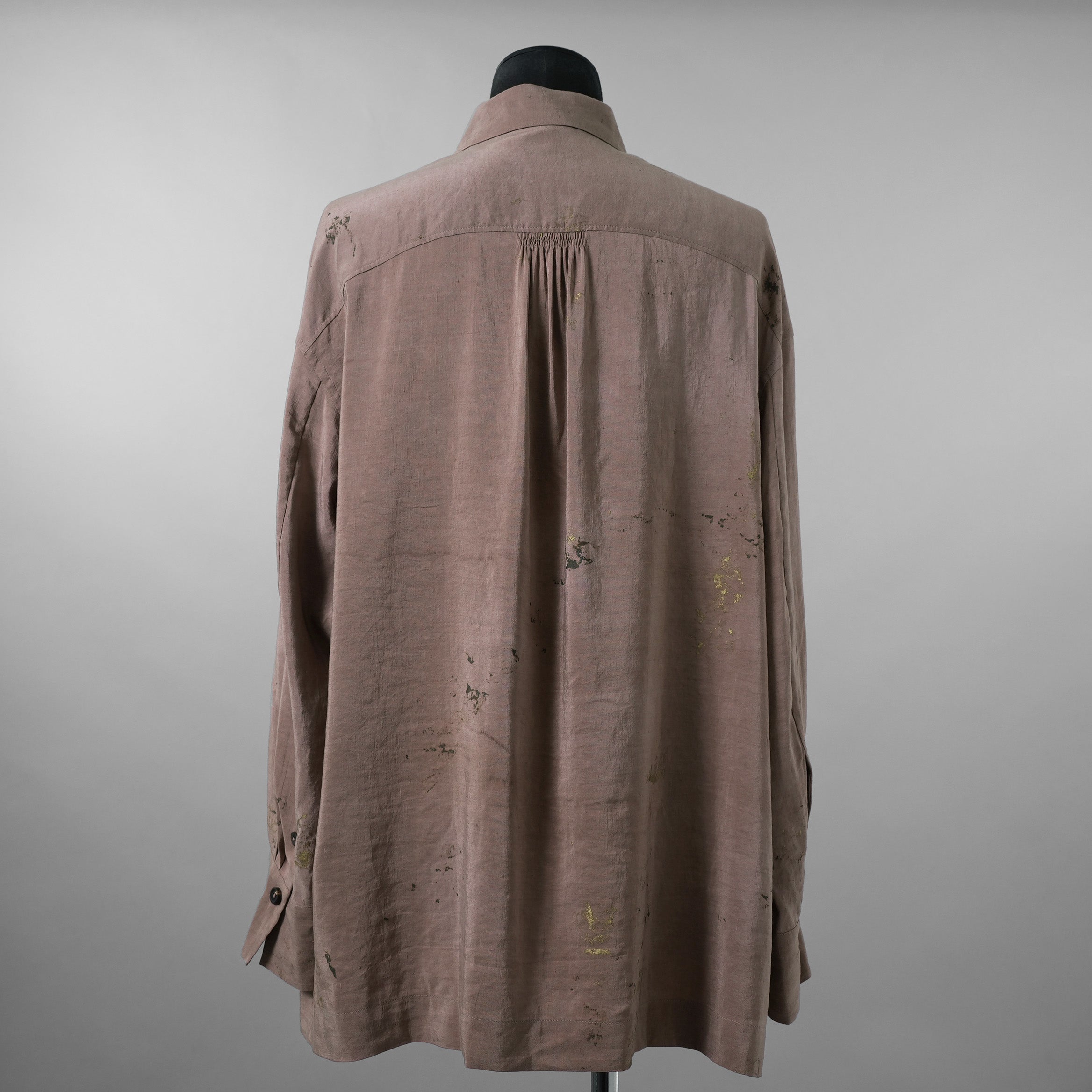 ZIGGY CHEN ジギーチェン / 美品 24SS GOLD LEAF LONG SLEEVE POCKET SHIRT 長袖シャツ/ 25SS OM 2510741 / size 44 (PINK GRAY)  352032-in-ue
