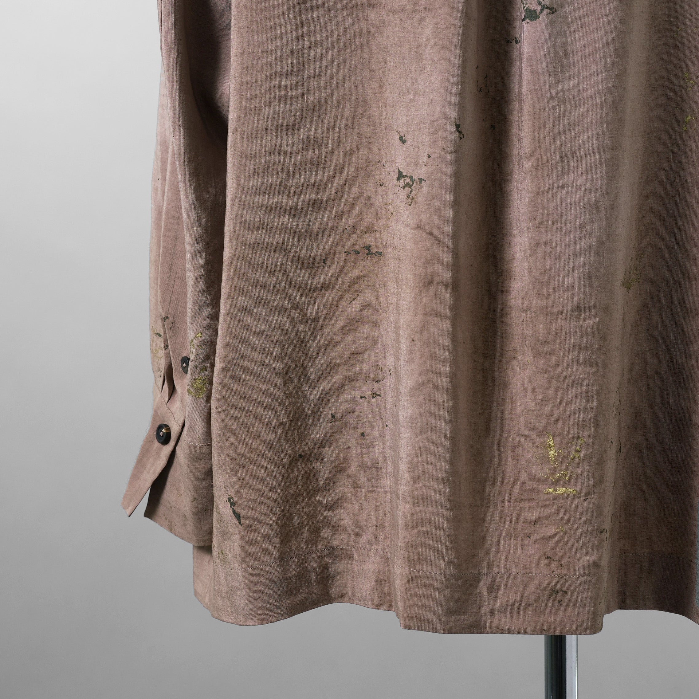 ZIGGY CHEN ジギーチェン / 美品 24SS GOLD LEAF LONG SLEEVE POCKET SHIRT 長袖シャツ/ 25SS OM 2510741 / size 44 (PINK GRAY)  352032-in-ue