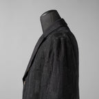 Calmlence カームレンス / 24AW JACKET010 Peaked Lapel Sack Coat Patchwork Jacquard Cloth. Black. Collection 003. サックコート  / JACKET010 / size 3 (BLACK) ジャケット ブレザー