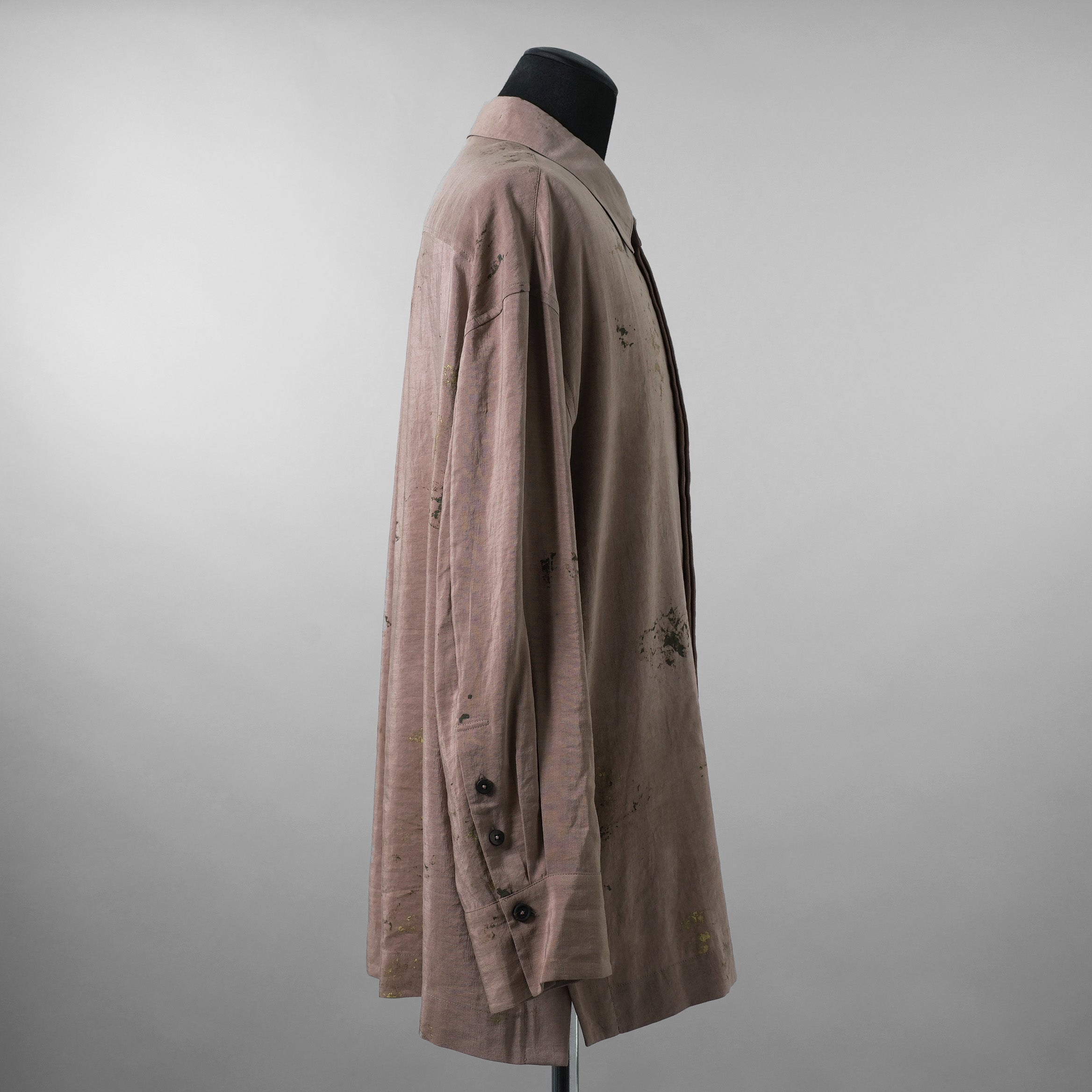 ZIGGY CHEN ジギーチェン / 美品 24SS GOLD LEAF LONG SLEEVE POCKET SHIRT 長袖シャツ/ 25SS OM 2510741 / size 44 (PINK GRAY)  352032-in-ue