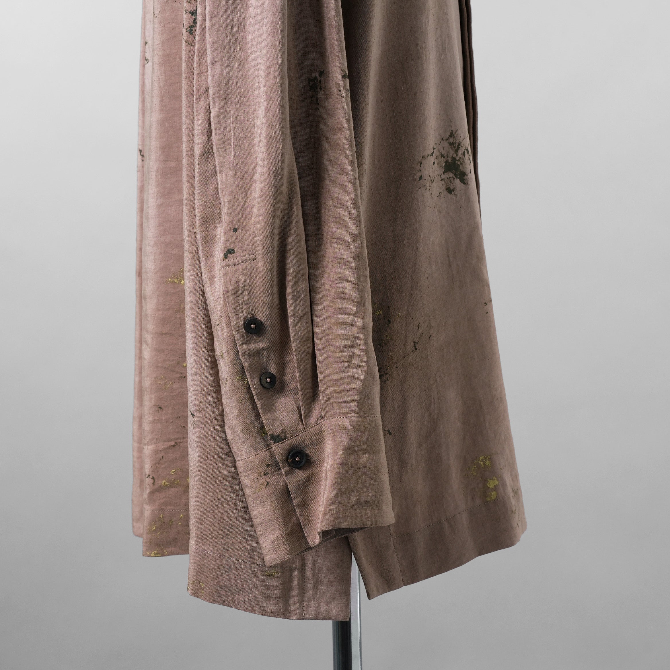 ZIGGY CHEN ジギーチェン / 美品 24SS GOLD LEAF LONG SLEEVE POCKET SHIRT 長袖シャツ/ 25SS OM 2510741 / size 44 (PINK GRAY)  352032-in-ue