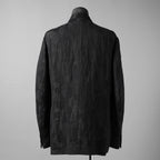 Calmlence カームレンス / 24AW JACKET010 Peaked Lapel Sack Coat Patchwork Jacquard Cloth. Black. Collection 003. サックコート  / JACKET010 / size 3 (BLACK) ジャケット ブレザー