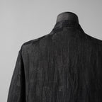 Calmlence カームレンス / 24AW JACKET010 Peaked Lapel Sack Coat Patchwork Jacquard Cloth. Black. Collection 003. サックコート  / JACKET010 / size 3 (BLACK) ジャケット ブレザー