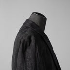 Calmlence カームレンス / 24AW JACKET010 Peaked Lapel Sack Coat Patchwork Jacquard Cloth. Black. Collection 003. サックコート  / JACKET010 / size 3 (BLACK) ジャケット ブレザー