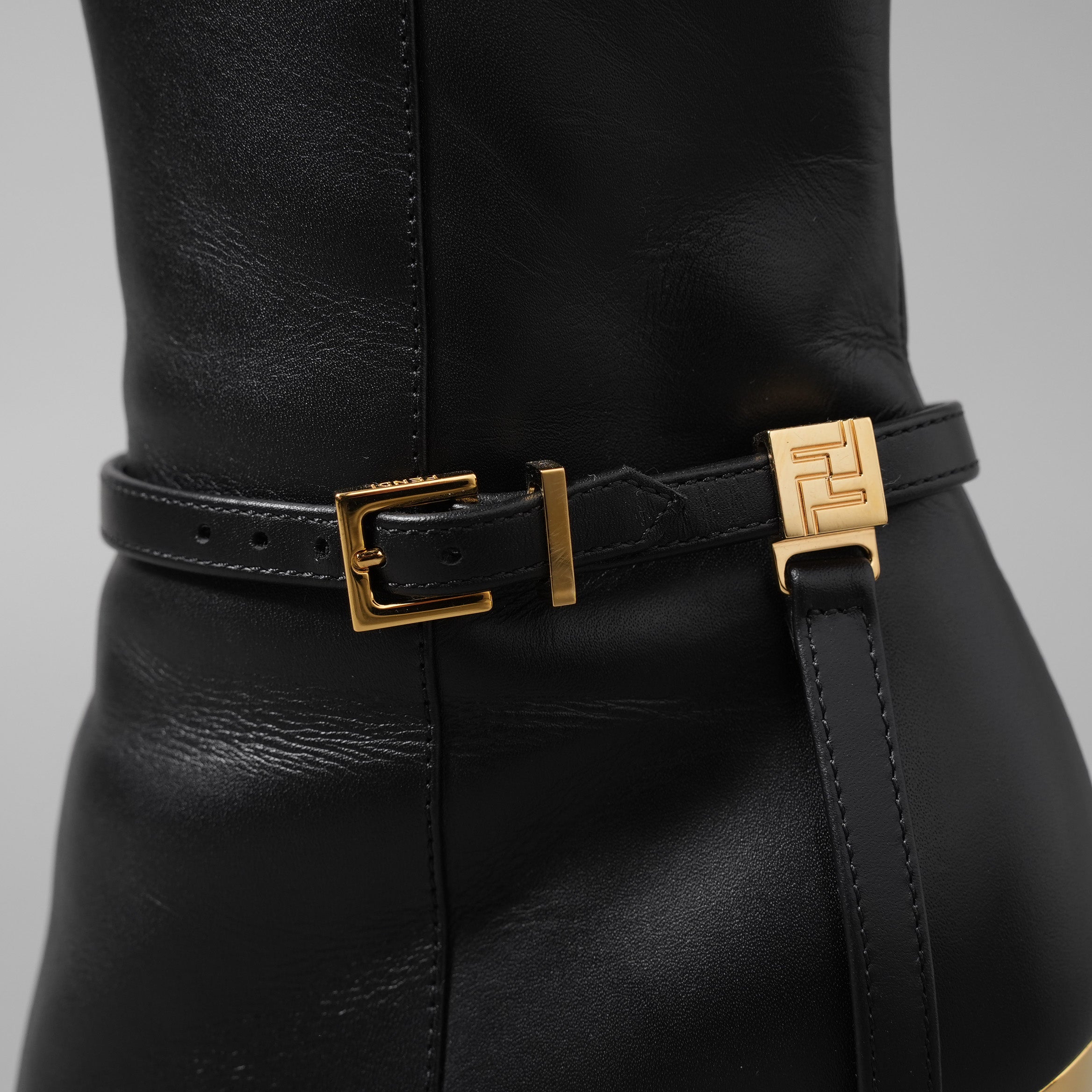 FENDI フェンディ / 23AW Delfina Ankle Boots デルフィナ アンクル ブーツ / size 36 (BLACK×GOLD) レディース シューズ
