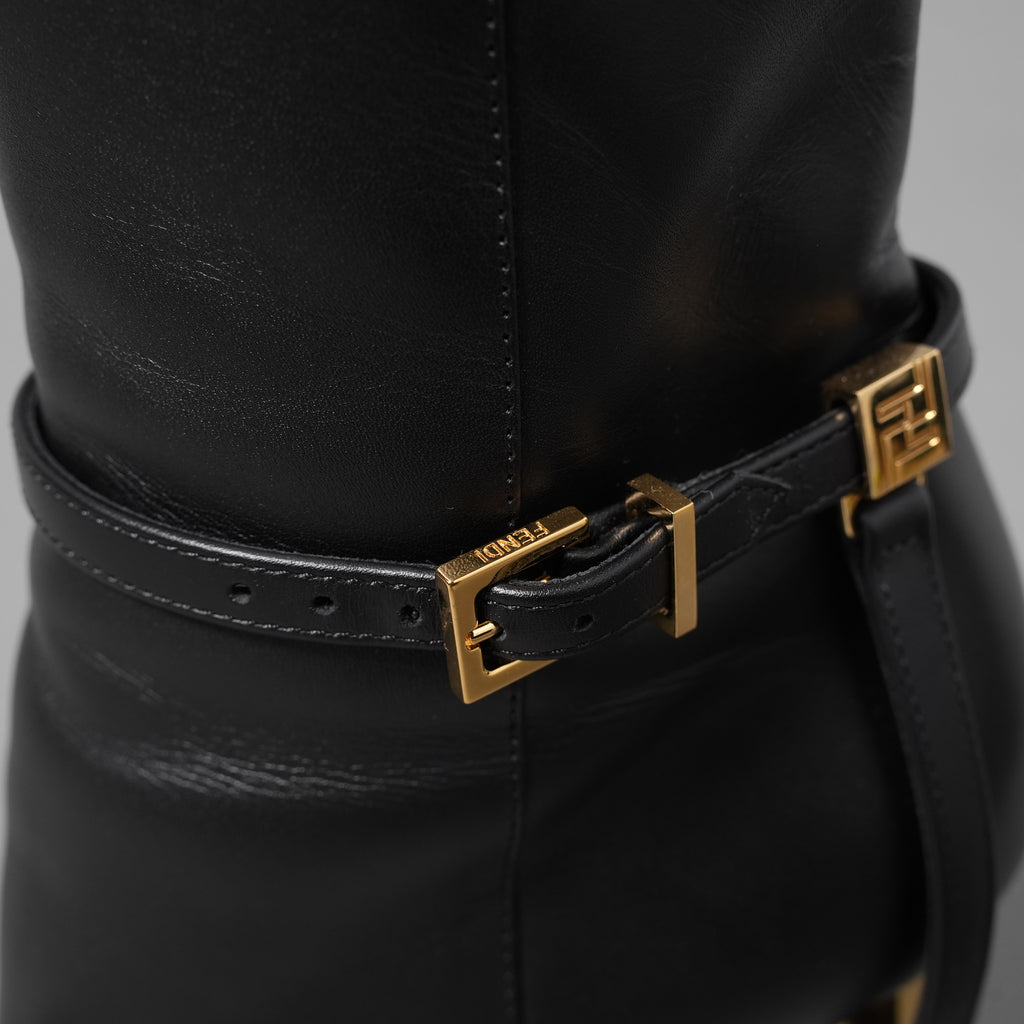 FENDI フェンディ / 23AW Delfina Ankle Boots デルフィナ アンクル ブーツ / size 36 (BLACK×GOLD) レディース シューズ