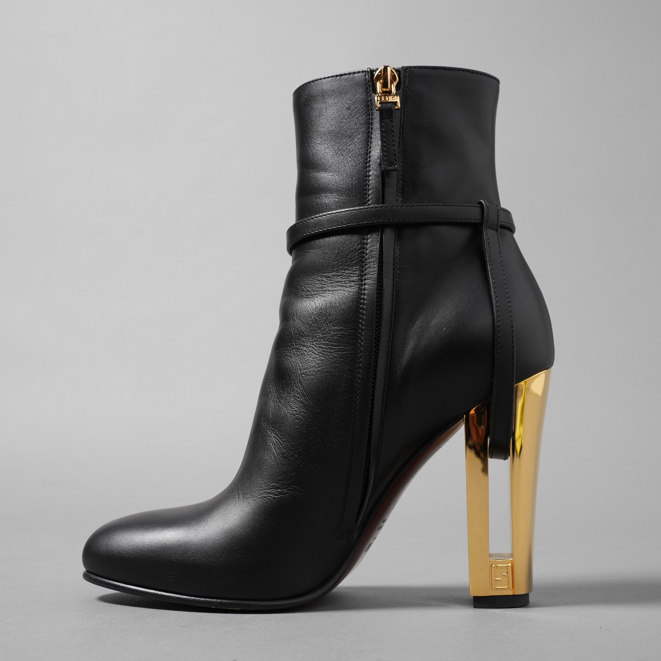 FENDI フェンディ / 23AW Delfina Ankle Boots デルフィナ アンクル ブーツ / size 36 (BLACK×GOLD) レディース シューズ