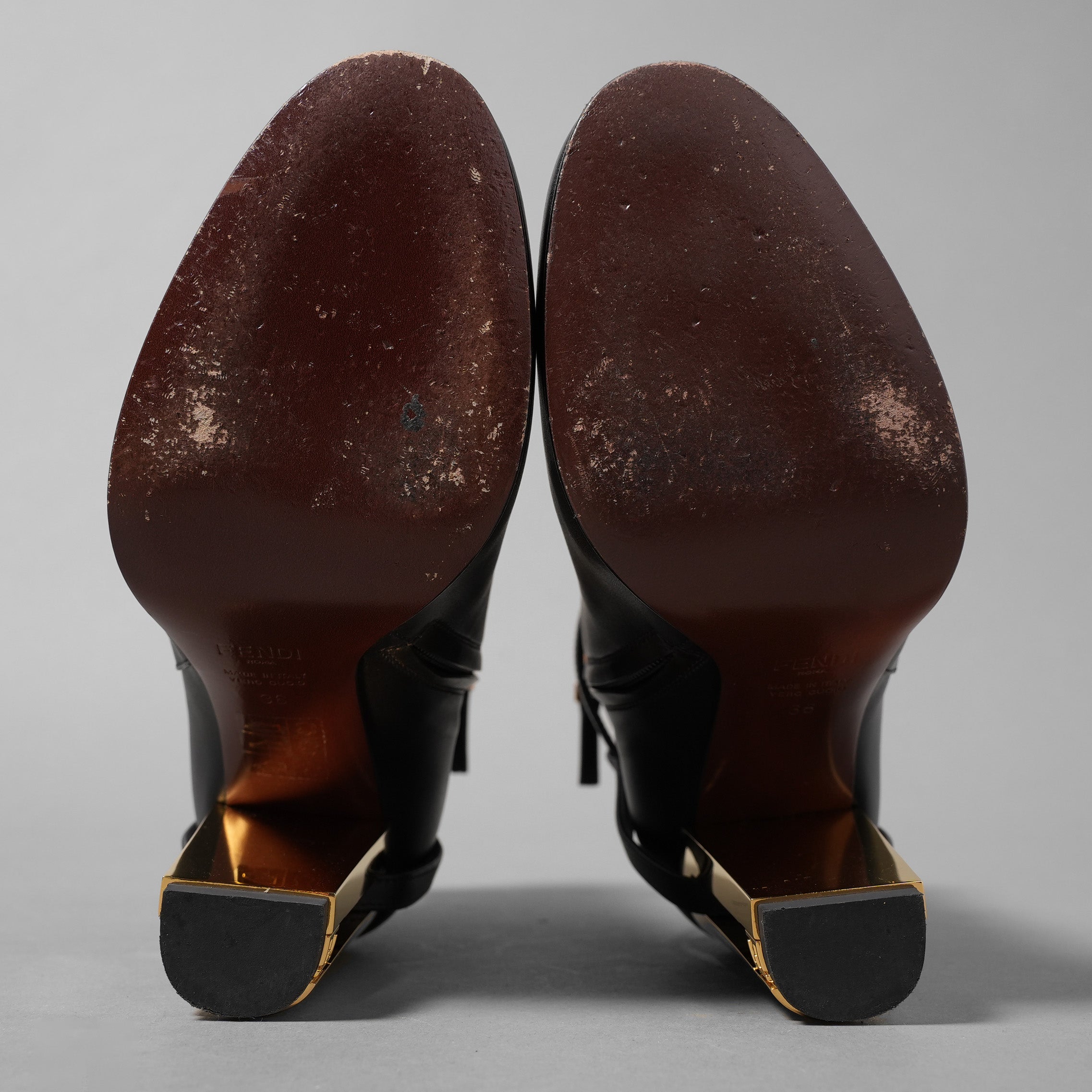 FENDI フェンディ / 23AW Delfina Ankle Boots デルフィナ アンクル ブーツ / size 36 (BLACK×GOLD) レディース シューズ
