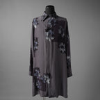 Yohji Yamamoto POUR HOMME ヨウジヤマモト プールオム / 25SS SMALL FLOWERS 3COLLAR SHIRT / ロング丈 長袖シャツ / HP-B59-452 / size 2 (BLACK)