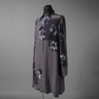 Yohji Yamamoto POUR HOMME ヨウジヤマモト プールオム / 25SS SMALL FLOWERS 3COLLAR SHIRT / ロング丈 長袖シャツ / HP-B59-452 / size 2 (BLACK)
