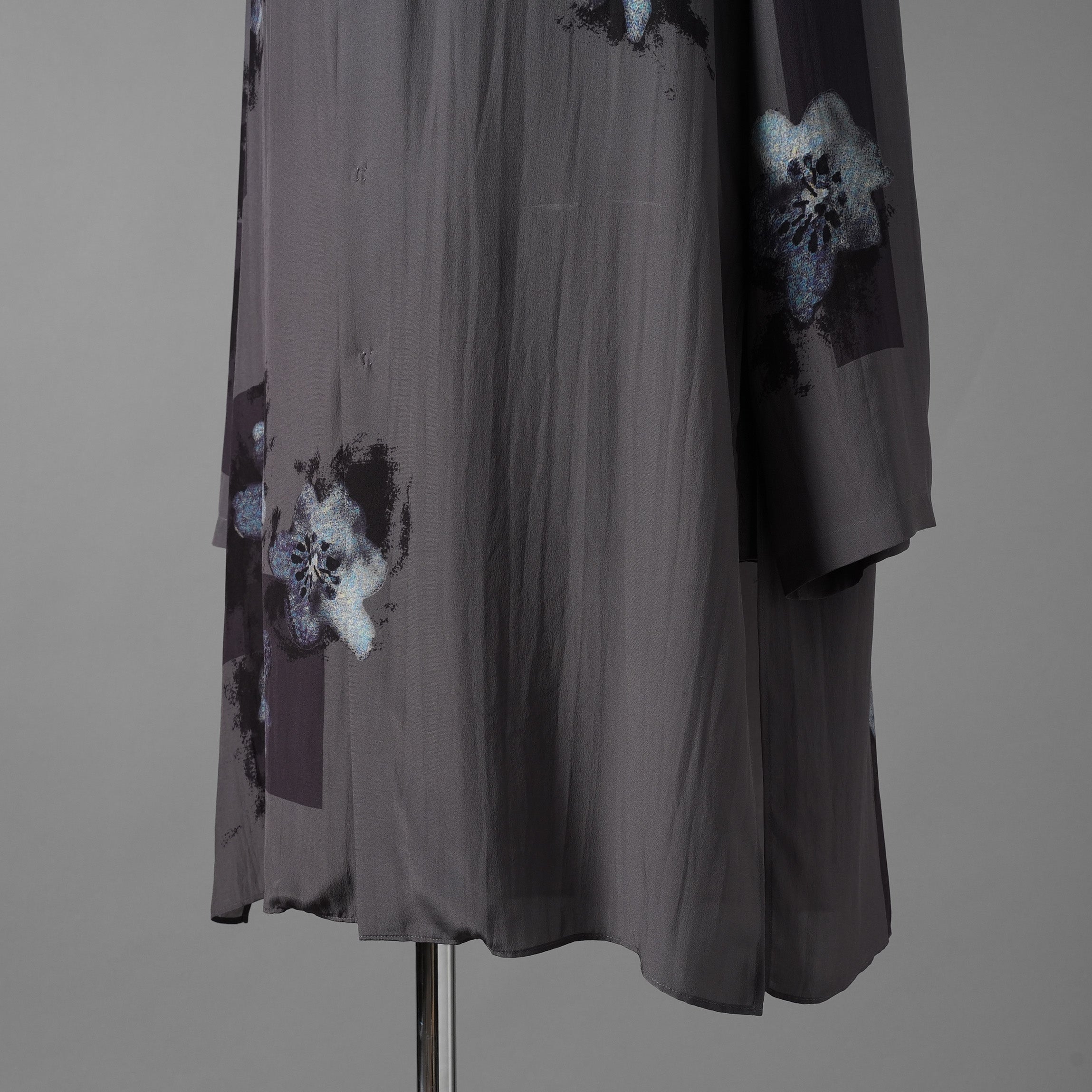 Yohji Yamamoto POUR HOMME ヨウジヤマモト プールオム / 25SS SMALL FLOWERS 3COLLAR SHIRT / ロング丈 長袖シャツ / HP-B59-452 / size 2 (BLACK)