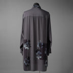 Yohji Yamamoto POUR HOMME ヨウジヤマモト プールオム / 25SS SMALL FLOWERS 3COLLAR SHIRT / ロング丈 長袖シャツ / HP-B59-452 / size 2 (BLACK)