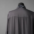 Yohji Yamamoto POUR HOMME ヨウジヤマモト プールオム / 25SS SMALL FLOWERS 3COLLAR SHIRT / ロング丈 長袖シャツ / HP-B59-452 / size 2 (BLACK)