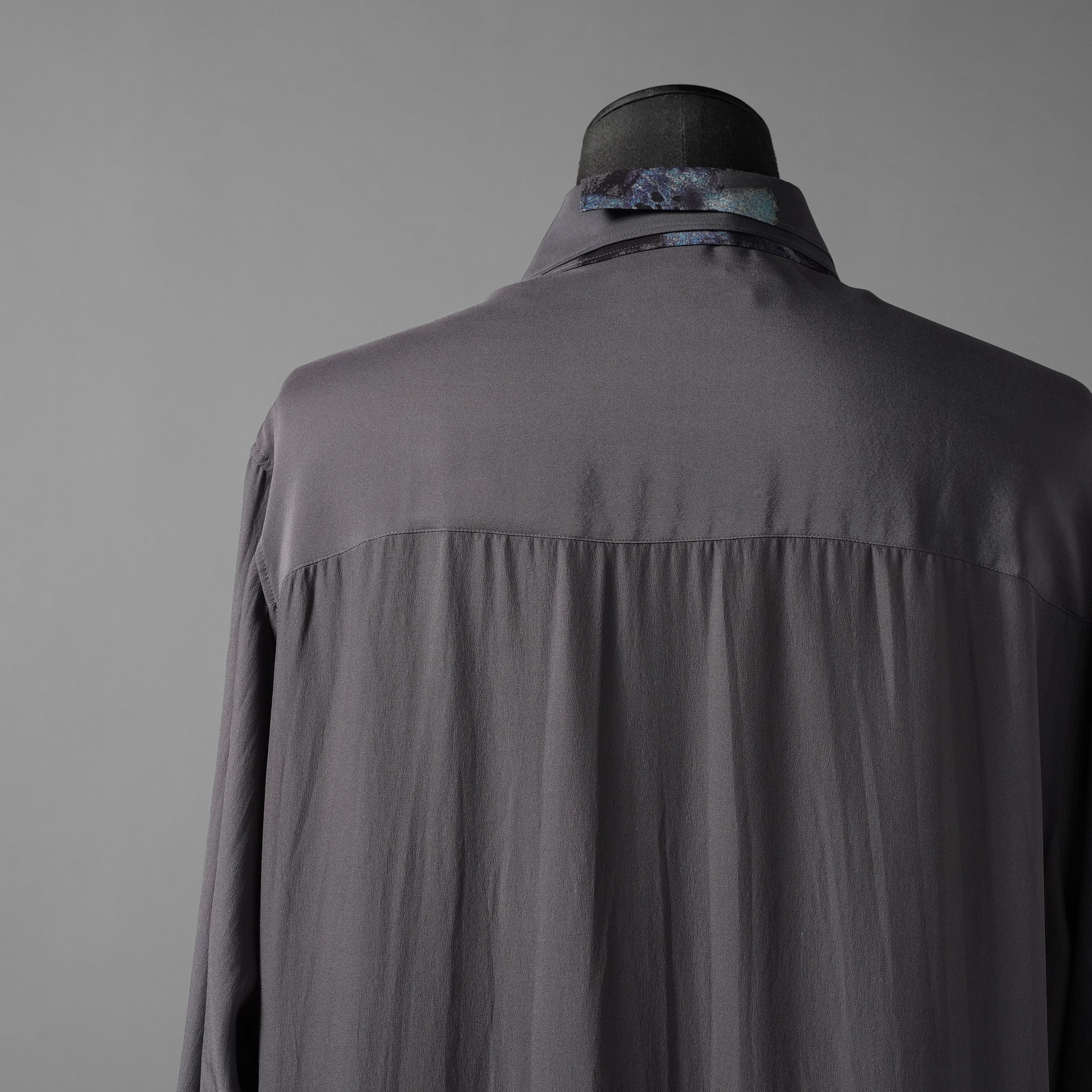 Yohji Yamamoto POUR HOMME ヨウジヤマモト プールオム / 25SS SMALL FLOWERS 3COLLAR SHIRT / ロング丈 長袖シャツ / HP-B59-452 / size 2 (BLACK)