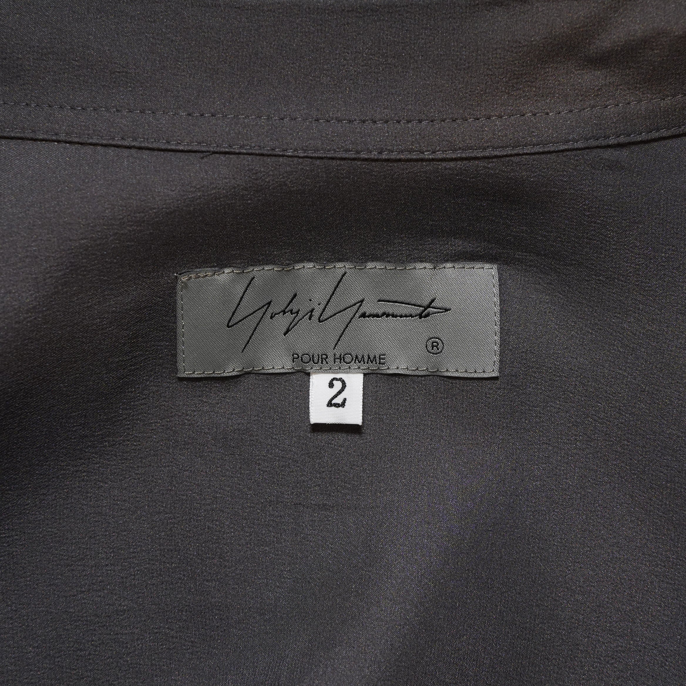 Yohji Yamamoto POUR HOMME ヨウジヤマモト プールオム / 25SS SMALL FLOWERS 3COLLAR SHIRT / ロング丈 長袖シャツ / HP-B59-452 / size 2 (BLACK)