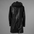 未使用 ISAMU KATAYAMA BACKLASH イサムカタヤマ バックラッシュ / 23AW MONOCHROME LUXURY STEER 0.6mm HOODED COAT フーデッドレザー コート アウター / 2078-03 / size M (BLACK) 352053-in-ue