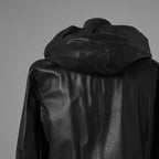 未使用 ISAMU KATAYAMA BACKLASH イサムカタヤマ バックラッシュ / 23AW MONOCHROME LUXURY STEER 0.6mm HOODED COAT フーデッドレザー コート アウター / 2078-03 / size M (BLACK) 352053-in-ue