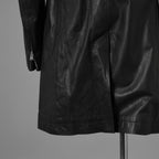 未使用 ISAMU KATAYAMA BACKLASH イサムカタヤマ バックラッシュ / 23AW MONOCHROME LUXURY STEER 0.6mm HOODED COAT フーデッドレザー コート アウター / 2078-03 / size M (BLACK) 352053-in-ue