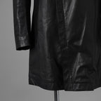 未使用 ISAMU KATAYAMA BACKLASH イサムカタヤマ バックラッシュ / 23AW MONOCHROME LUXURY STEER 0.6mm HOODED COAT フーデッドレザー コート アウター / 2078-03 / size M (BLACK) 352053-in-ue