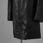 未使用 ISAMU KATAYAMA BACKLASH イサムカタヤマ バックラッシュ / 23AW MONOCHROME LUXURY STEER 0.6mm HOODED COAT フーデッドレザー コート アウター / 2078-03 / size M (BLACK) 352053-in-ue