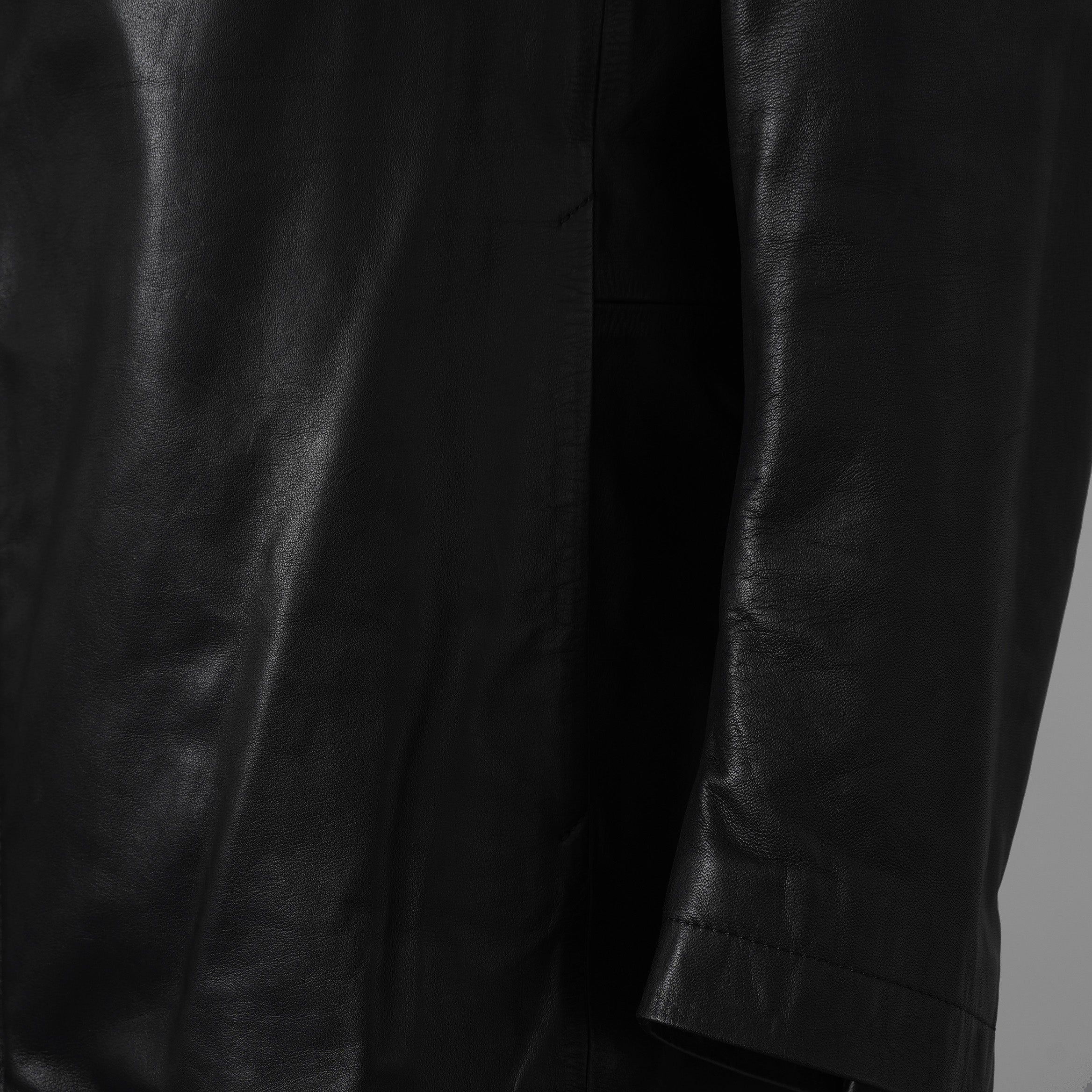 未使用 ISAMU KATAYAMA BACKLASH イサムカタヤマ バックラッシュ / 23AW MONOCHROME LUXURY STEER 0.6mm HOODED COAT フーデッドレザー コート アウター / 2078-03 / size M (BLACK) 352053-in-ue
