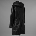 未使用 ISAMU KATAYAMA BACKLASH イサムカタヤマ バックラッシュ / 23AW MONOCHROME LUXURY STEER 0.6mm HOODED COAT フーデッドレザー コート アウター / 2078-03 / size M (BLACK) 352053-in-ue
