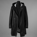 未使用 ISAMU KATAYAMA BACKLASH イサムカタヤマ バックラッシュ / 23AW MONOCHROME LUXURY STEER 0.6mm HOODED COAT フーデッドレザー コート アウター / 2078-03 / size M (BLACK) 352053-in-ue