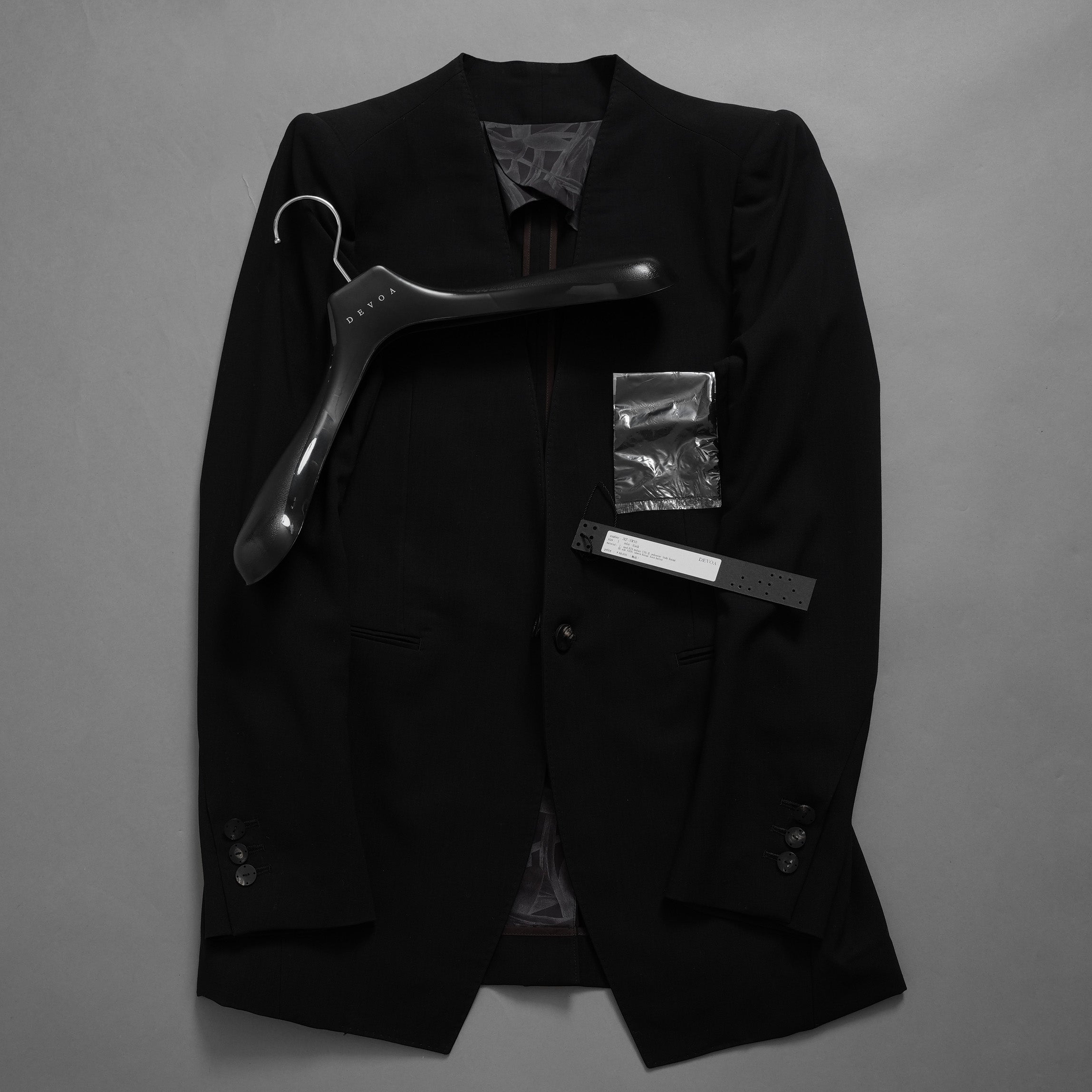 新品 DEVOA デヴォア / 23SS Jacket Mohair Wool モヘア ウール テーラード ジャケット / JKF-NWNO / size 1 (BLACK) 1230007-alm