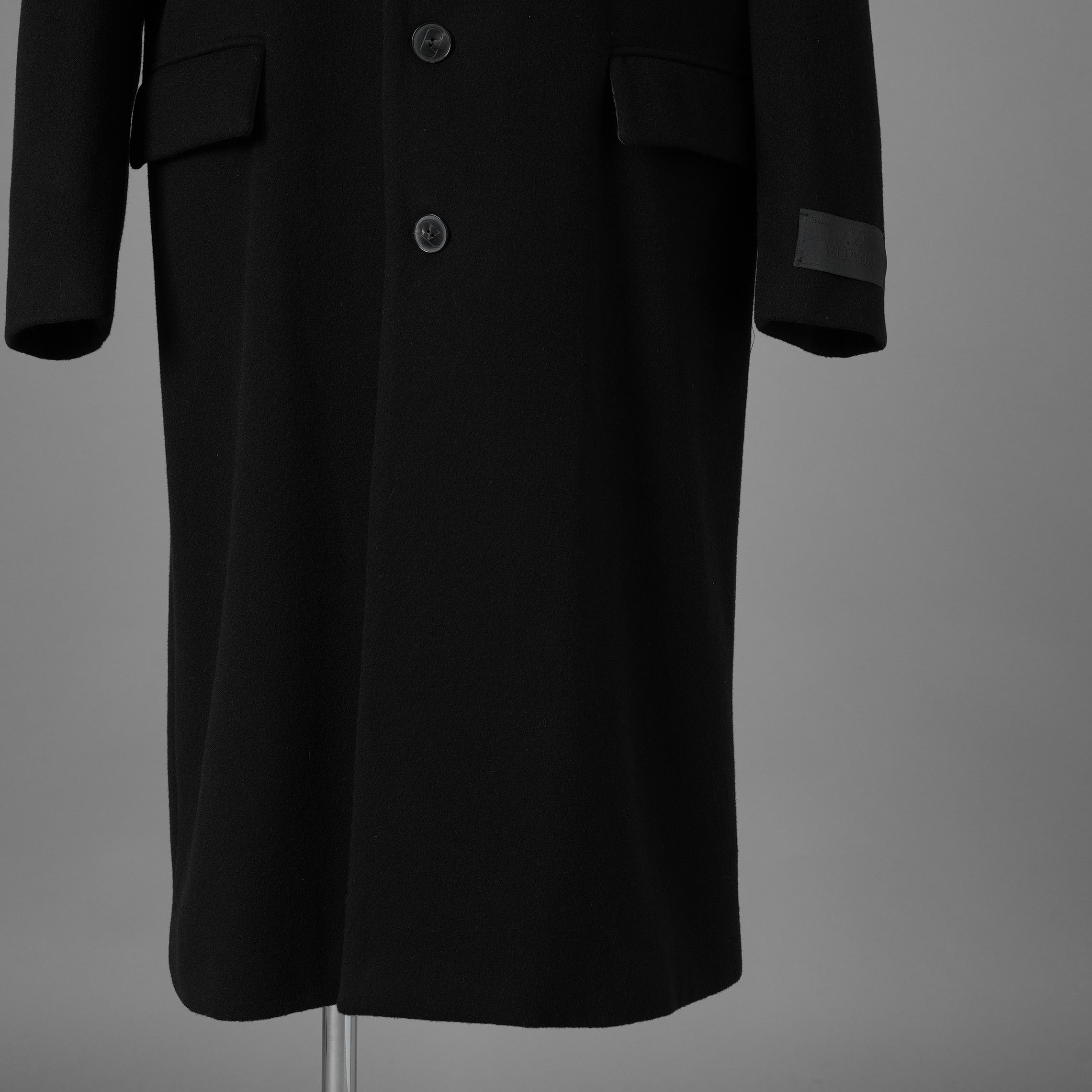 VALENTINO GARAVANI ヴァレンティノ ガラヴァーニ / 美品 23AW 袖ロゴ ウール ロング コート / 3V3CA4347TU / size 46 (BLACK) 352033-in-ue