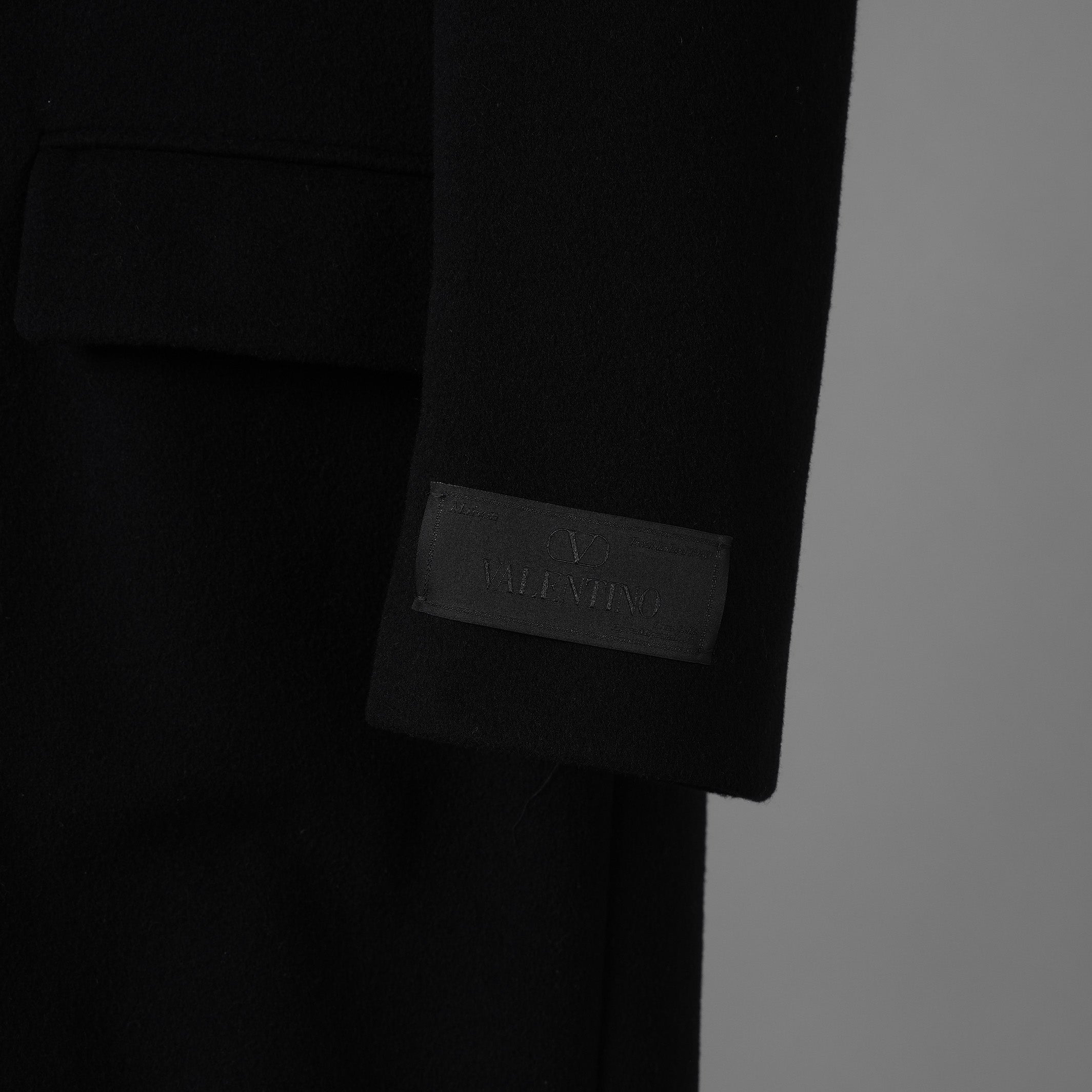 VALENTINO GARAVANI ヴァレンティノ ガラヴァーニ / 美品 23AW 袖ロゴ ウール ロング コート / 3V3CA4347TU / size 46 (BLACK) 352033-in-ue
