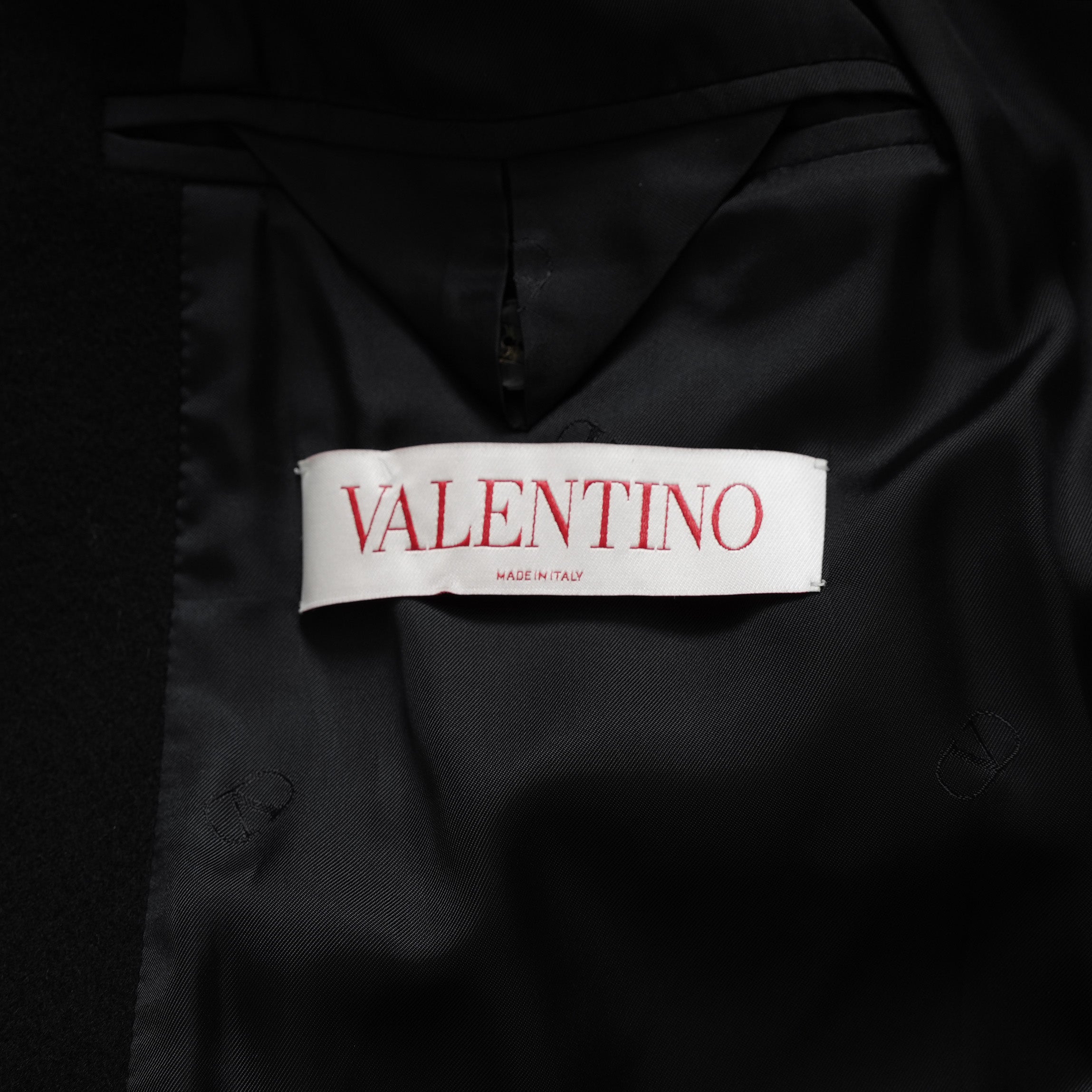 VALENTINO GARAVANI ヴァレンティノ ガラヴァーニ / 美品 23AW 袖ロゴ ウール ロング コート / 3V3CA4347TU / size 46 (BLACK) 352033-in-ue