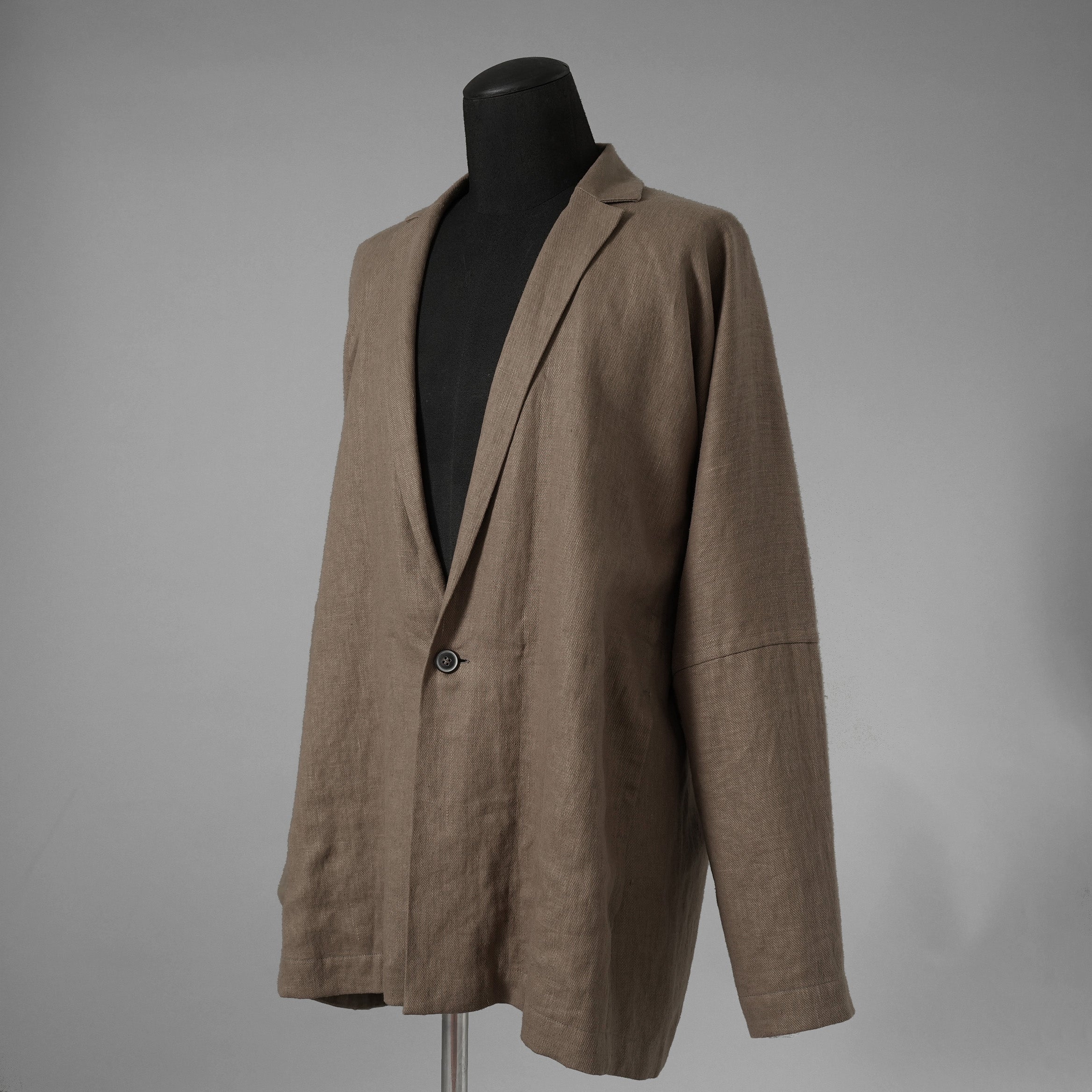 JAN-JAN VAN ESSCHE ヤンヤンヴァンエシュ / 美品 23SS JACKET#50 OVERSIZED BLAZER WITH INSEAM POCKETS AND BACK SPLIT / テーラード ジャケット/ size S (CEMENT GRAY) BEIGE系