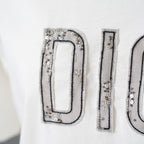 未使用 CHRISTIAN DIOR クリスチャンディオール / 20AW ビジュー レースロゴ 半袖Tシャツ / 1WBM13TEED01313 / size 12＋ (WHITE) レディース