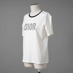 未使用 CHRISTIAN DIOR クリスチャンディオール / 20AW ビジュー レースロゴ 半袖Tシャツ / 1WBM13TEED01313 / size 12＋ (WHITE) レディース